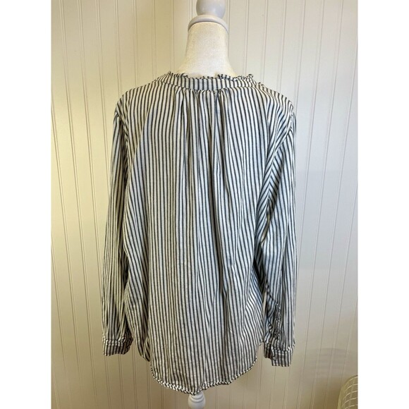 Knox Rose Long sleeve Black/White Pinstrip shirt with Pearl snap buttons Sz XL - Picture 7 of 11